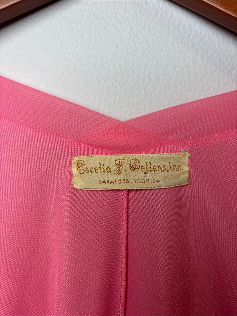 Lucie Ann Layered Pink Chiffon Peignoir Set with Pom Accents! Rare find! Sz M